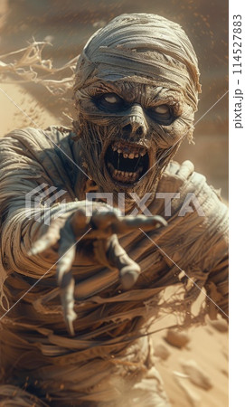 Egyptian mummy is wrapped in bandages 114527883