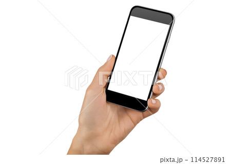 Female hands holding modern mobile phone Female hands holding modern mobile phone 114527891