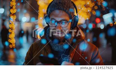 Internet dialogue, digital communication, effective interaction, fostering connections and collaboration in the online realm of ideas, opinions, information exchange. Mobile phone, connection, laptop. 114527925