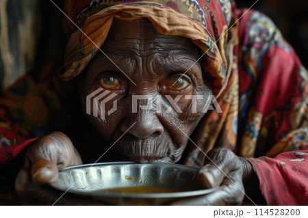 Hunger poverty, the big global social silent problem of mankind, children and adults from filthy slums, Africa, beggar and dirty, in need of help. 114528200