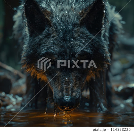 Majestic predator: wolf, a symbol of wilderness and strength, embodies grace and power in its natural habitat, capturing the essence of untamed beauty and primal instincts. Majestic predator: wolf, a symbol of wilderness and strength, embodies grace and power in its natural habitat, capturing the essence of untamed beauty and primal instincts. 114528226