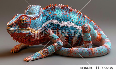 Captivating chameleon: a stunning showcase of nature's master of camouflage and adaptability, the versatile and enchanting chameleon in its vibrant and ever-changing hues Captivating chameleon: a stunning showcase of nature's master of camouflage and adaptability, the versatile and enchanting chameleon in its vibrant and ever-changing hues 114528230