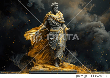 Divine creativity: god of Olympus reimagined in a captivating display of artistic expression, blending mythology and imagination into stunning visual narratives 114528905