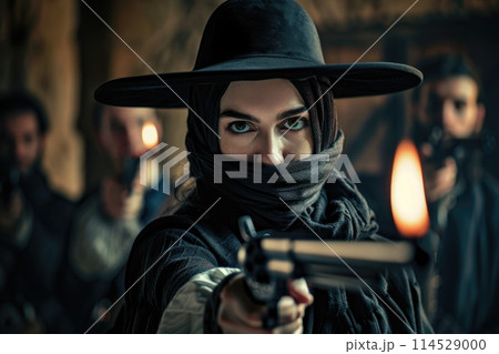 Elegant musketeer in historical attire, portraying bravery and chivalry in an enchanting renaissance setting, a symbol of classic heroism and adventure 114529000