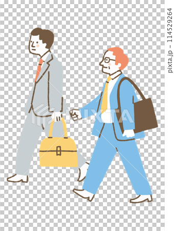 兩名男性上班族穿著西裝上班路上_color 114529264