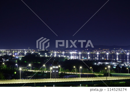 Night view of cityscape, Goyang and hangang-river in Korea Night view of cityscape, Goyang and hangang-river in Korea 114529274