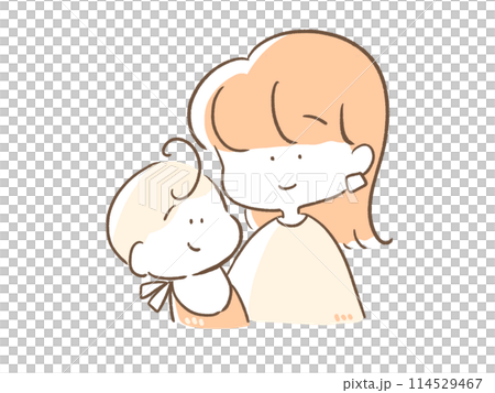 一位抱著嬰兒的母親 114529467