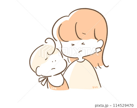 赤ちゃんとママ困り顔 114529470