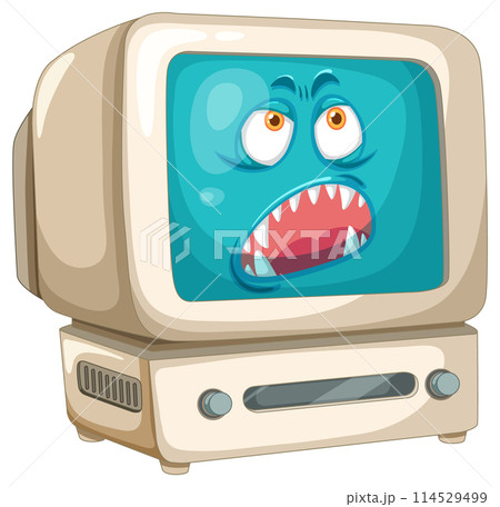 Angry Cartoon Television Vector Illustration 114529499