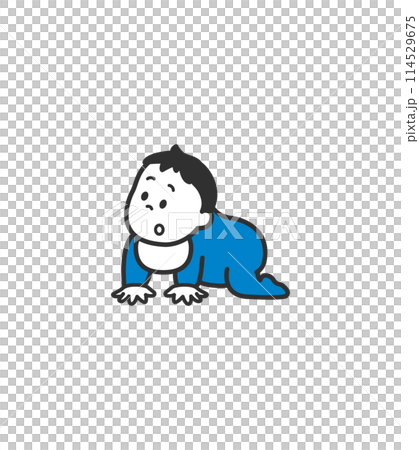ハイハイをする赤ちゃんのイラスト ハイハイをする赤ちゃんのイラスト 114529675