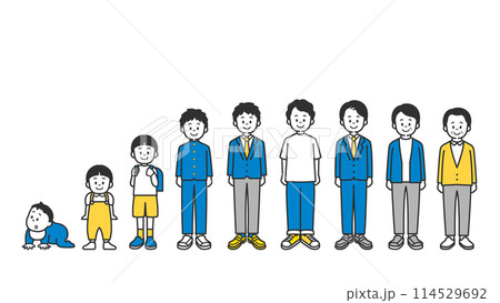 男性のライフステージのイラスト 114529692