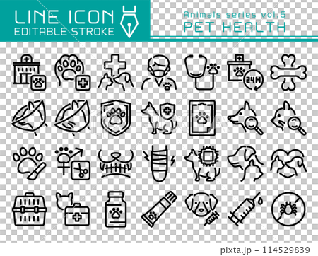 Line Icon Animal Series vol.6 Pet Health Line Icon Animal Series vol.6 Pet Health 114529839