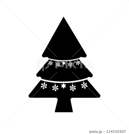 christmas tree Silhouette, christmas tree Vector, christmas tree Cut File, christmas tree Vector  114530307