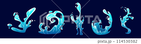 Cartoon water splash. Vector illustration set 114530382