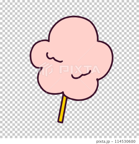 綿あめのイラスト　白い背景に分離されたフラットなベクター素材 114530680