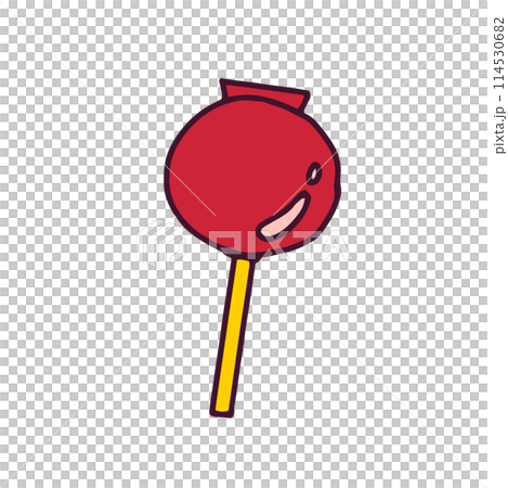 白色背景下分離的糖果蘋果平面向量素材插圖 白色背景下分離的糖果蘋果平面向量素材插圖 114530682