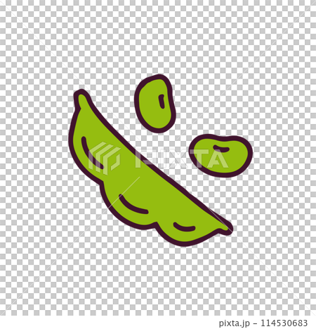 白色背景下分離的毛豆插畫平面向量素材 白色背景下分離的毛豆插畫平面向量素材 114530683