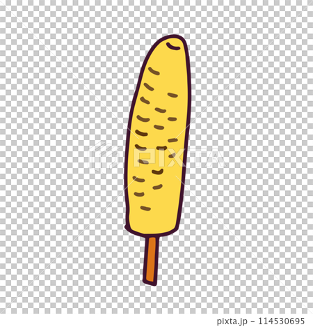 焼きとうもろこしのイラスト 白い背景に分離されたフラットなベクター素材 焼きとうもろこしのイラスト 白い背景に分離されたフラットなベクター素材 114530695