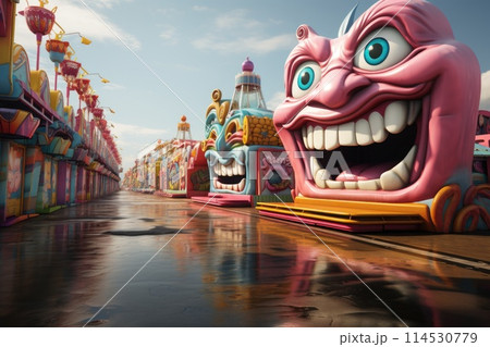 Happy cali fair Colombia. Lively celebration at la feria de cali: a kaleidoscope of colombian culture, salsa rhythms, and vibrant traditions in a festive and joyous atmosphere. 114530779