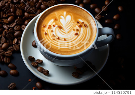 Coffee. aroma-filled mornings with a cup of rich brew: indulging in the comforting warmth, flavor, and culture of coffee, an essential daily ritual for enthusiasts worldwide. 114530791