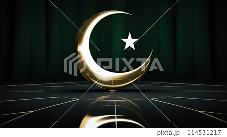 Pakistan day: celebrating unity, freedom, and heritage in a symphony of green and white, honoring the nation's journey towards independence and prosperity on this historic occasion. 114531217