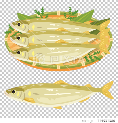 Ayu fish served in a colander 114531380