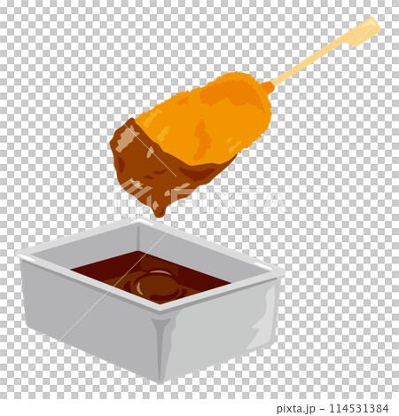 ソースが付いた串カツ 114531384