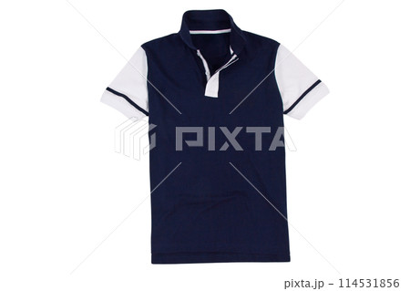 Photograph of blank polo t-shirt isolated on white  114531856