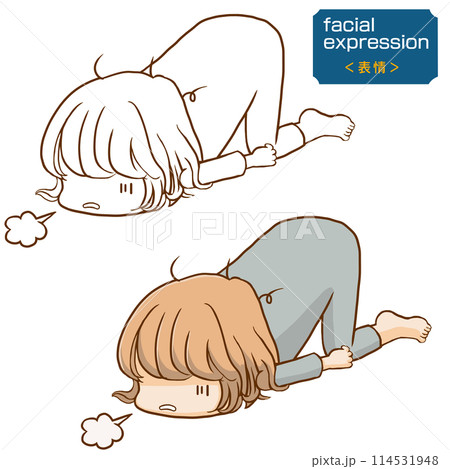 疲れてだるい女性のイラスト 114531948