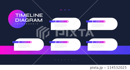 Colorful Infographic Design Template with 5 Options, Steps or Processes for Business Presentations. Timeline Diagram Presentation Design 114532025