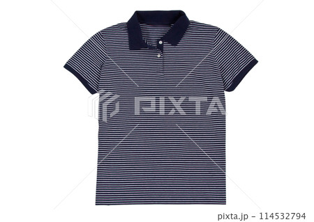 Photograph of blank polo t-shirt isolated on white 114532794