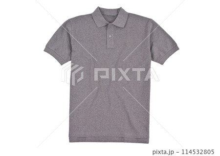 Photograph of blank polo t-shirt isolated on white 114532805