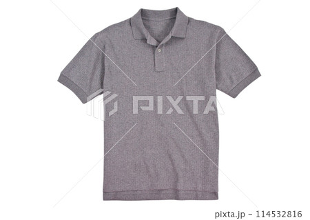 Photograph of blank polo t-shirt isolated on white Photograph of blank polo t-shirt isolated on white 114532816