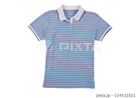 Photograph of blank polo t-shirt isolated on white Photograph of blank polo t-shirt isolated on white 114532821