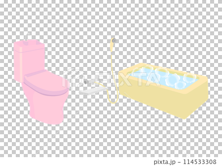 トイレと風呂のイラスト 114533308