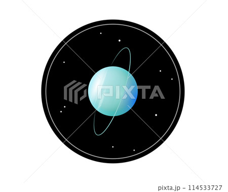 望遠鏡に映る天王星のシンプルなイラスト 望遠鏡に映る天王星のシンプルなイラスト 114533727