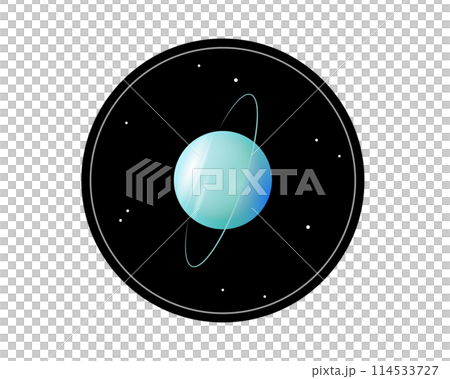 望遠鏡に映る天王星のシンプルなイラスト 望遠鏡に映る天王星のシンプルなイラスト 114533727