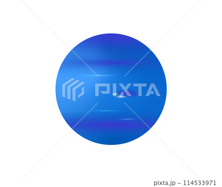 コバルトブルーのシンプルできれいな海王星のイラスト 114533971