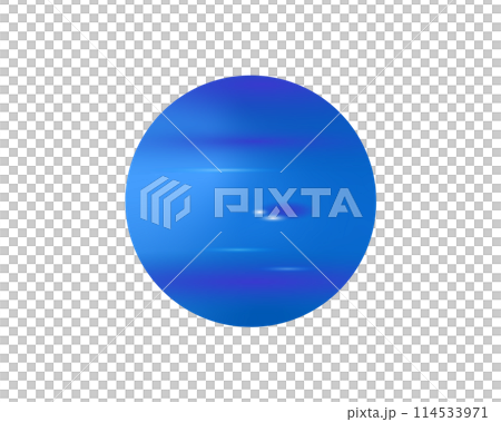 コバルトブルーのシンプルできれいな海王星のイラスト 114533971