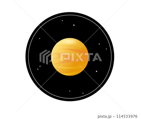 望遠鏡に映る金星のシンプルなイラスト 114533976