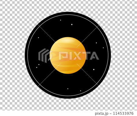 望遠鏡に映る金星のシンプルなイラスト 114533976