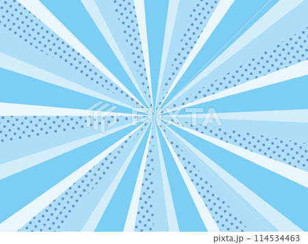 ドット模様入りのサンバースト背景のイラスト（水色） 114534463