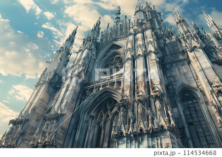Atmospheric old buildings in the Gothic style. 114534668