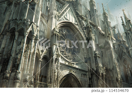 Atmospheric old buildings in the Gothic style. 114534670