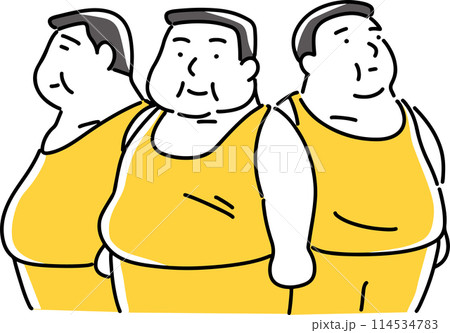 太った3人の男性 太った3人の男性 114534783
