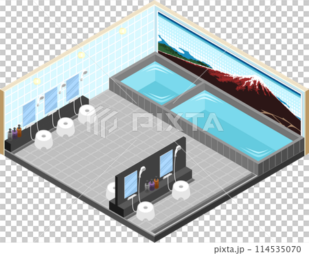 Isometric public bath 114535070