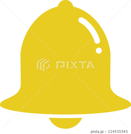 シンプルな金のベルのアイコン、ベクターイラスト シンプルな金のベルのアイコン、ベクターイラスト 114535343