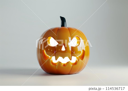 Halloween pumpkin on a light background. 114536717
