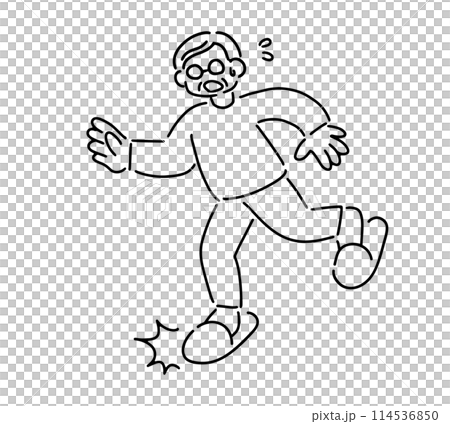 Illustration of a senior man stumbling 114536850