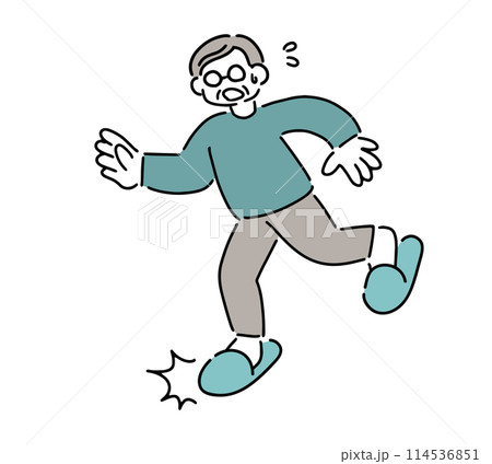 つまずくシニア男性のイラスト 114536851